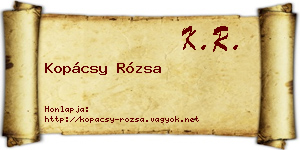 Kopácsy Rózsa névjegykártya