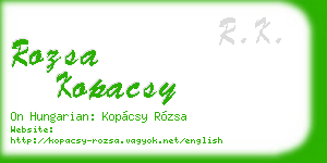 rozsa kopacsy business card